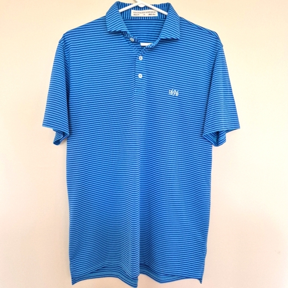 Holderness & Bourne Men’s Blue Striped Golf Polo Shirt – Size Medium - Picture 1 of 4